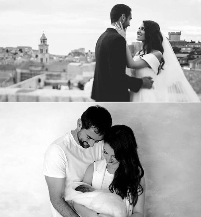 Kristina Milkovic with her husband, Marin Cilic, and son.